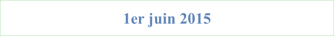 1er juin 2015